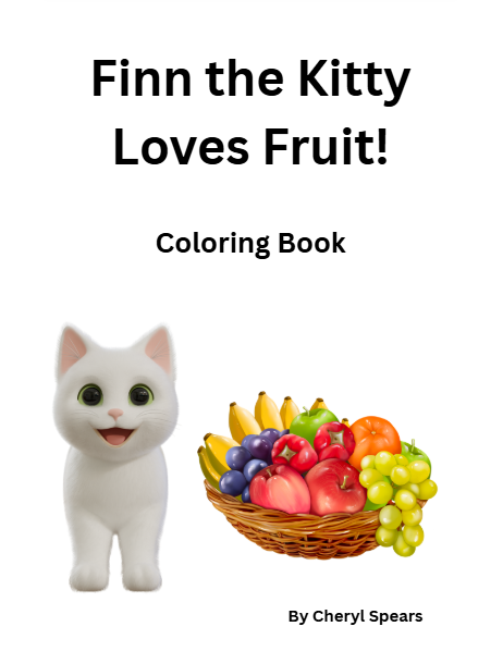 Finn the Kitty Loves Fruit Coloring Book cover